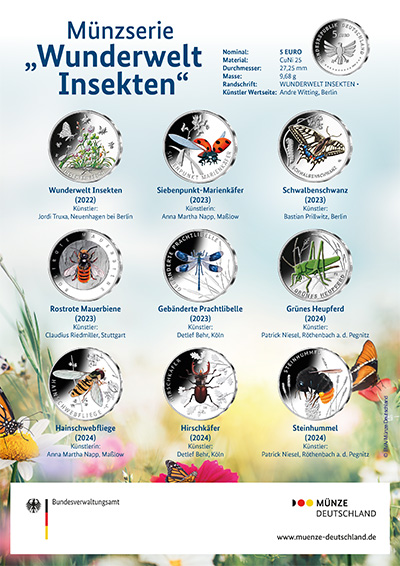 Poster Münzserie "Wunderwelt Insekten"