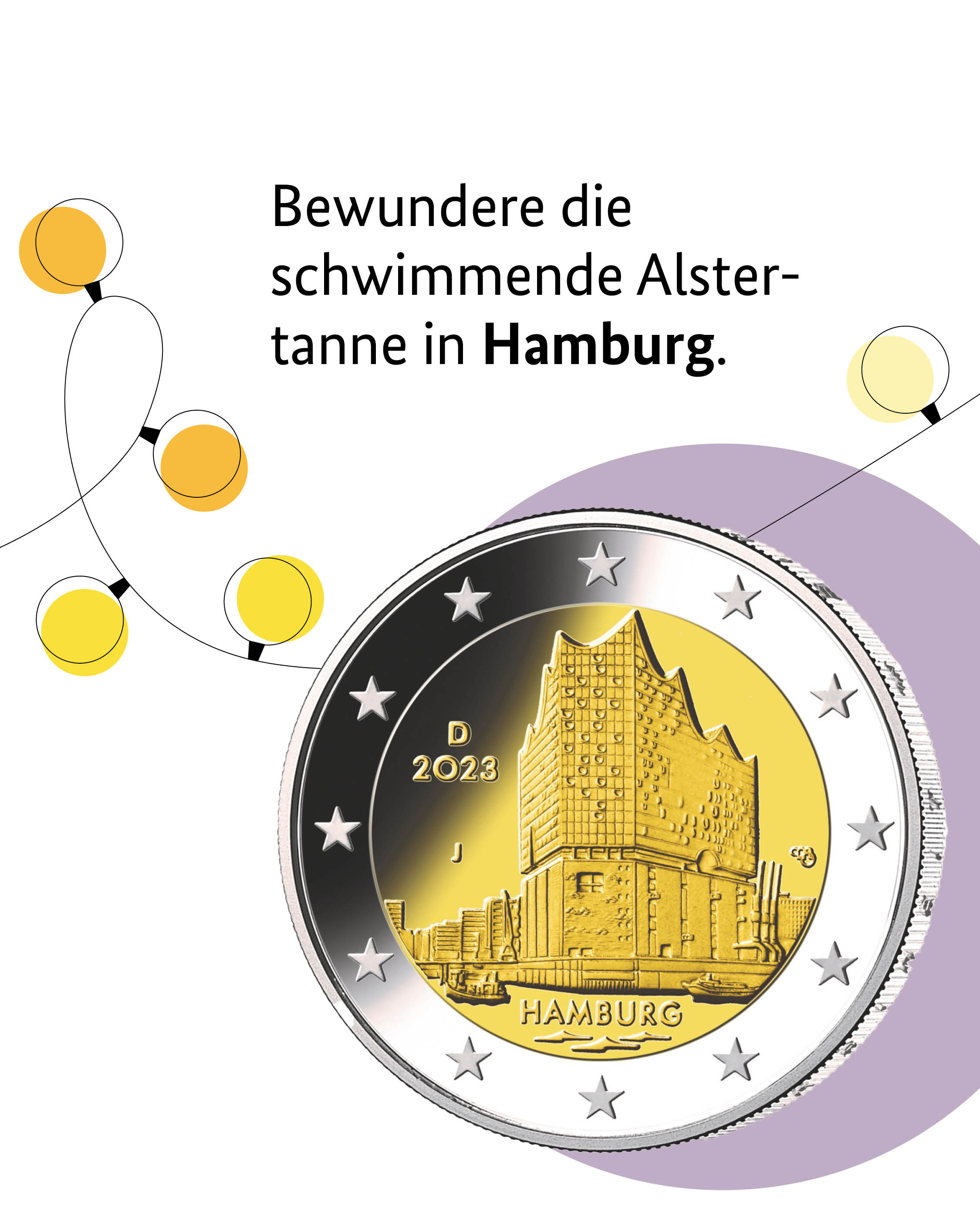 Bewundere die schwimmende Alstertanne in Hamburg.