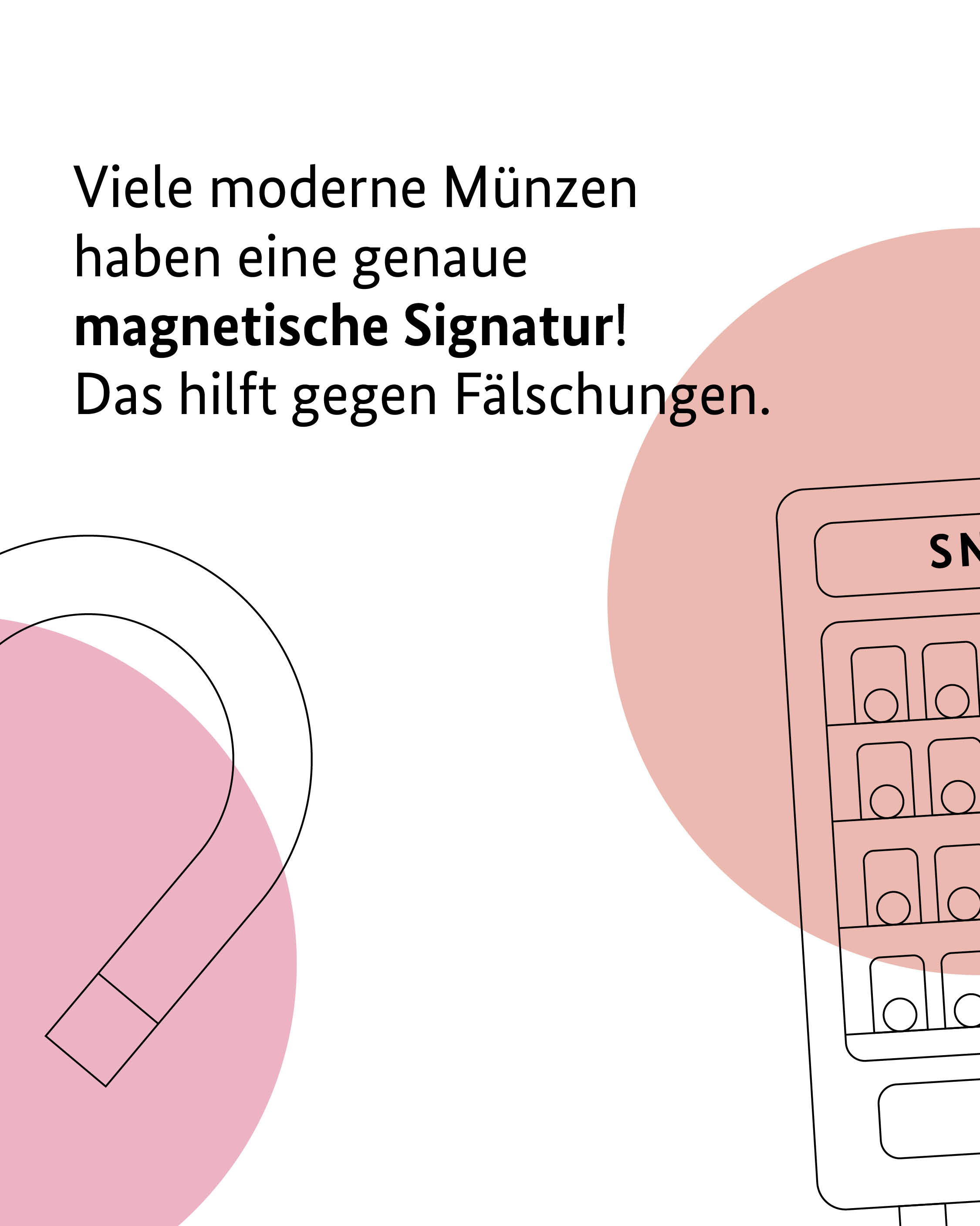 Viele moderne Münzen haben eine genaue magnetische Signatur!