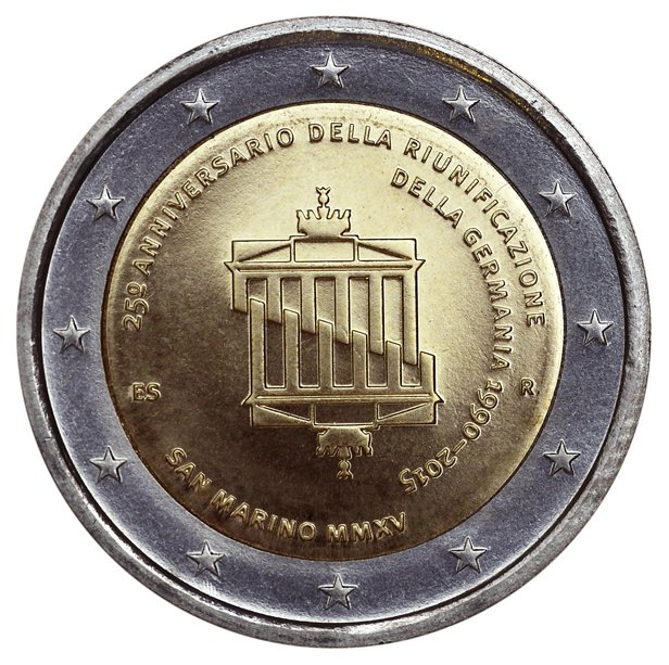 2-Euro San Marino 25. Jahrestag Deutsche Wiedervereinigung