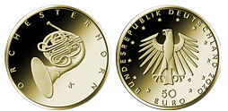 Orchestra horn 50 euro gold coin