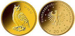 20-Euro-Goldmünze Uhu