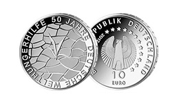 Abbildung Münze 10-Euro-Sammlermünze "50 Jahre Deutsche Welthungerhilfe"