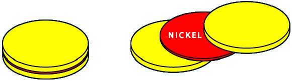 Schematische Darstellung zeigt den Nickelkern der Euromünzen