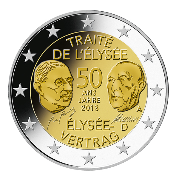 2-Euro-Gedenkmünze „50 Jahre Élysée-Vertrag"