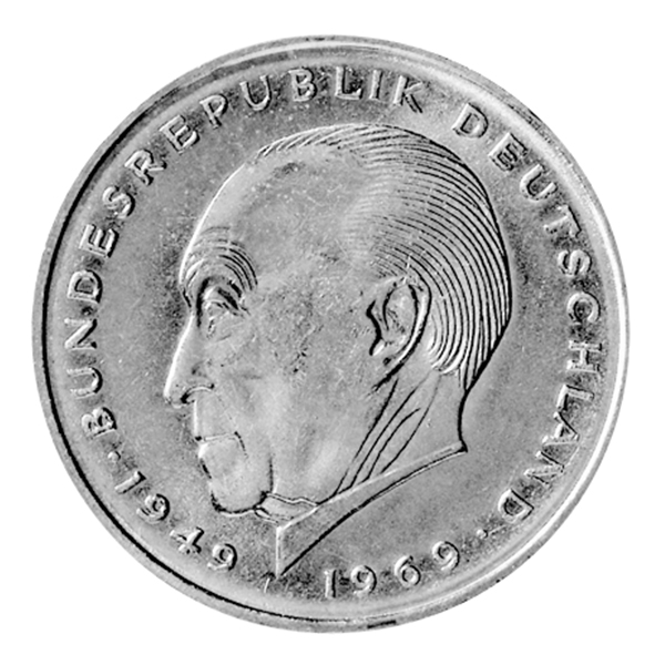 2-DM-Umlaufmünze Konrad Adenauer