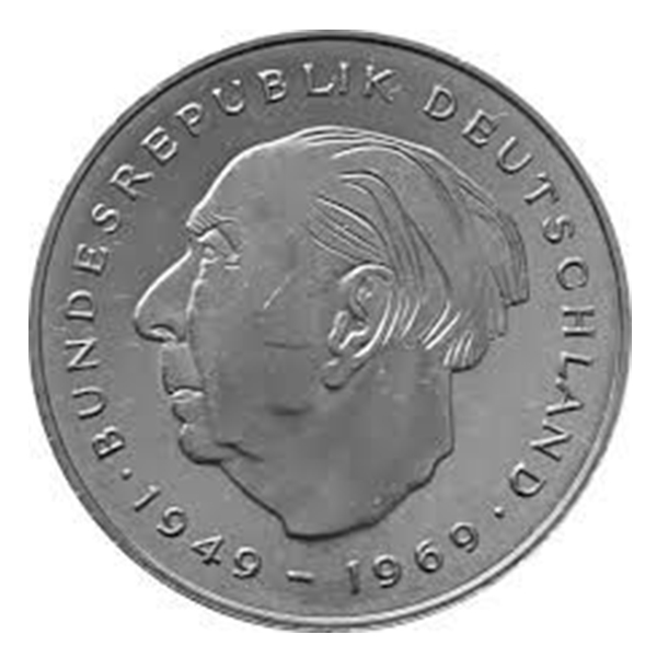 2-DM-Umlaufmünze Theodor Heuss