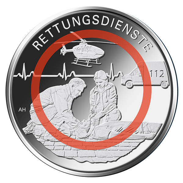 10-Euro-Polymerringmünze „Rettungsdienste“