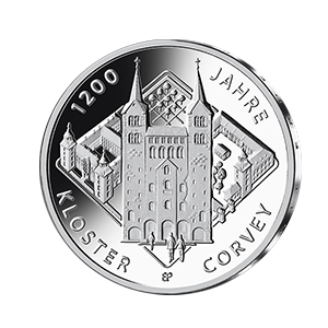 Bildseite 20-Euro-Silbermünze 2022 "1200 Jahre Kloster Corvey"