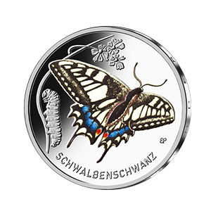 Bildseite 5-Euro-Farbdruckmünze 2023 "Schwalbenschwanz"