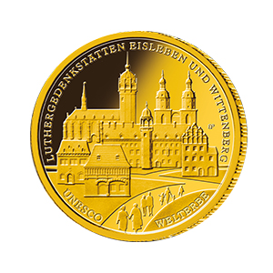100-Euro-Goldmünze „UNESCO Welterbe: Luthergedenkstätten Eisleben und Wittenberg“