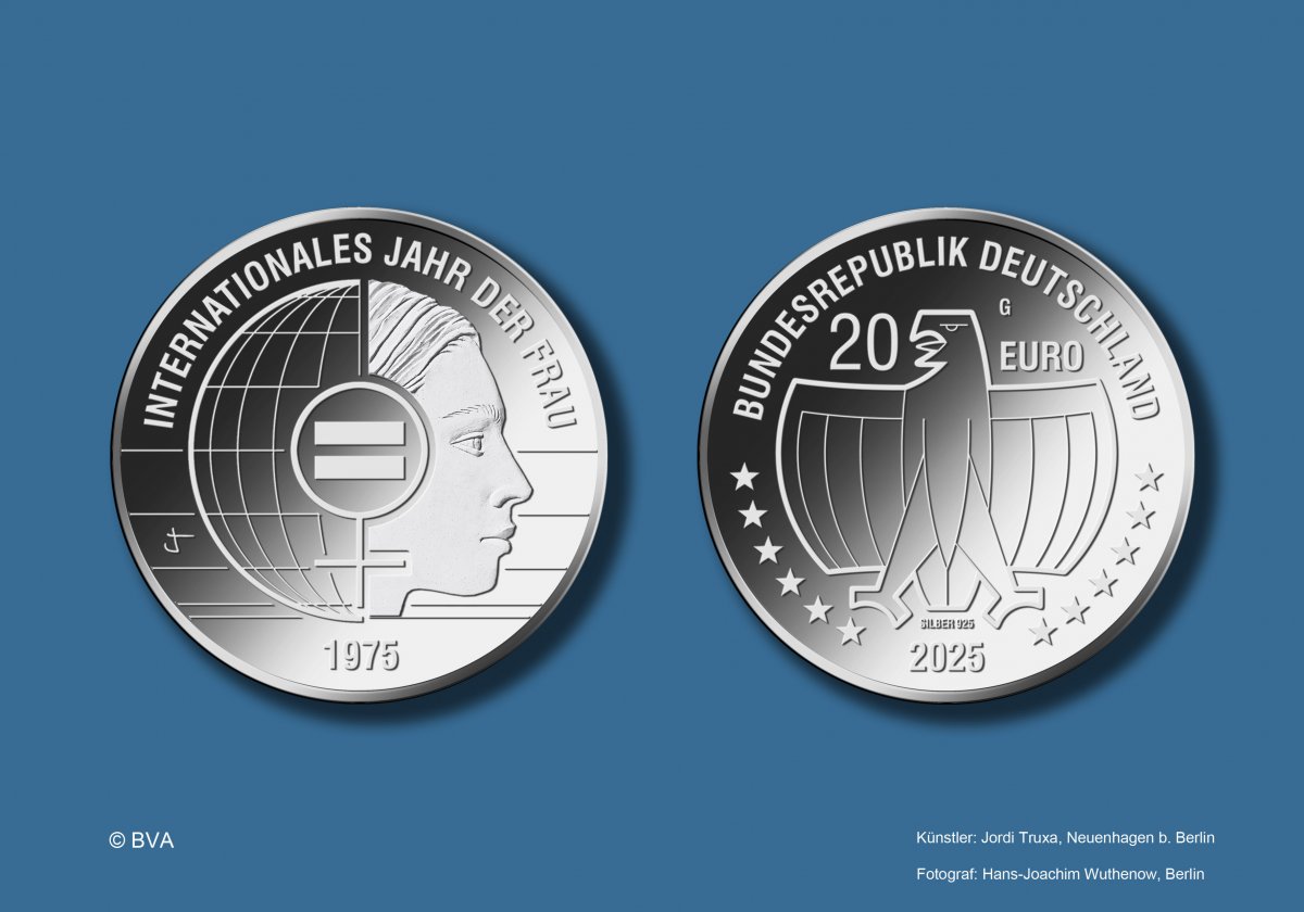 Download 20 euro collector coin 2025 "50 Jahre Internationales Jahr der Frau" 