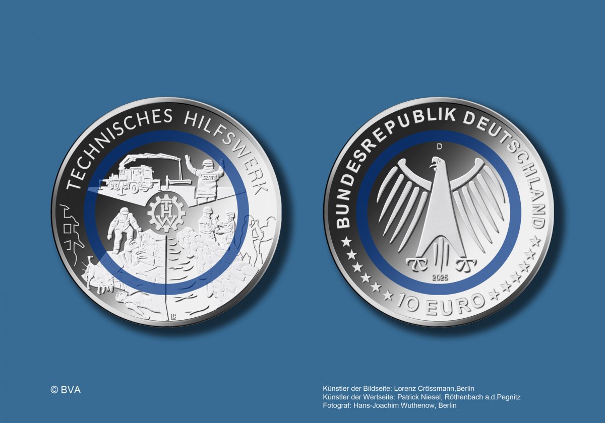 Download 10 euro collector coin 2025 "THW" 