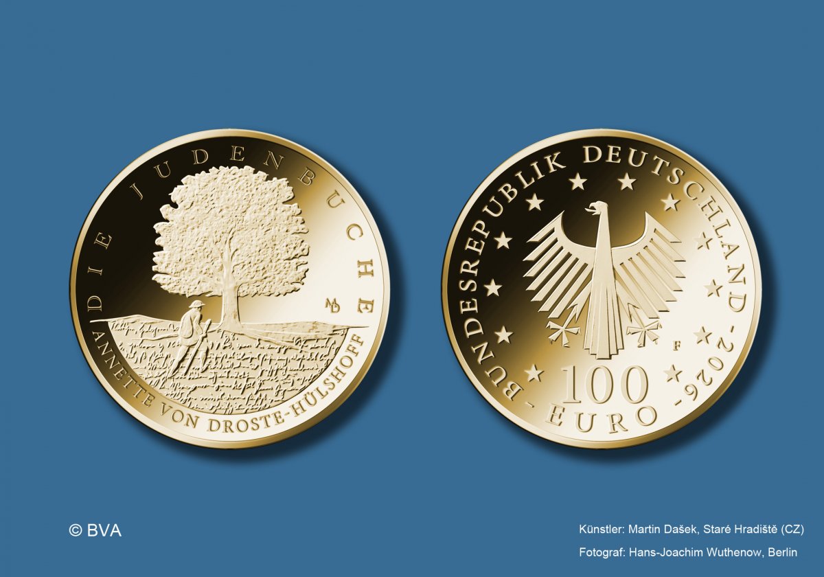 Download-100-Euro-Goldmünze 2026 "Meisterwerke der deutschen Literatur - Judenbuche" 