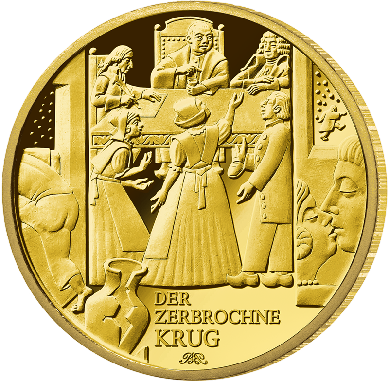 100-Euro-Goldmünze 2024 "Meisterwerke der Deutschen Literatur - Der zerbrochne Krug"                 