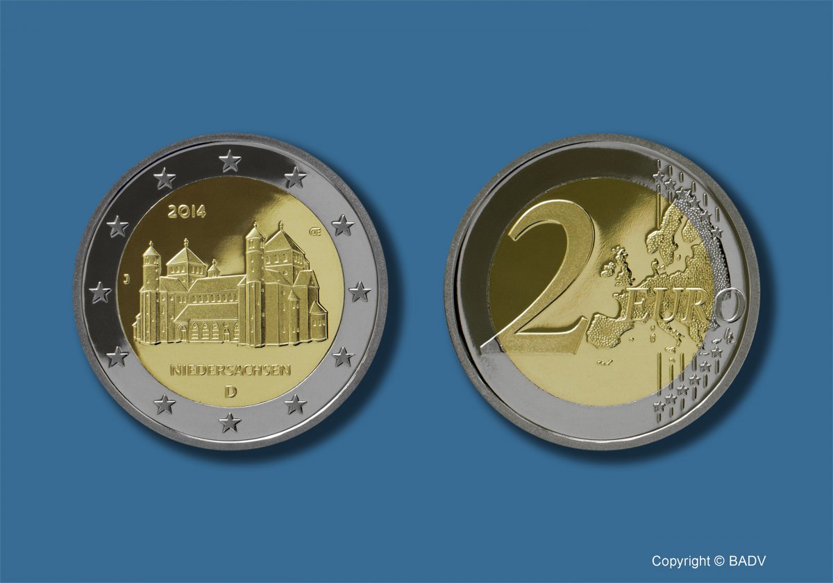 Download 2-Euro-Gedenkmünze 2014 "Bundesländer" - Niedersachsen-Michaeliskirche 
