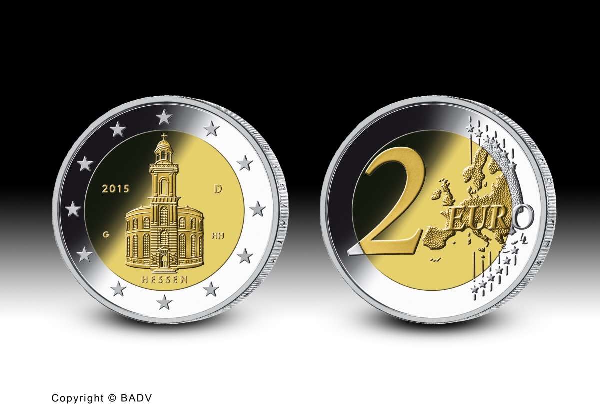 Download 2 euro commemorative coin 2015 "Bundesländer" - Hessen -Paulskirche 