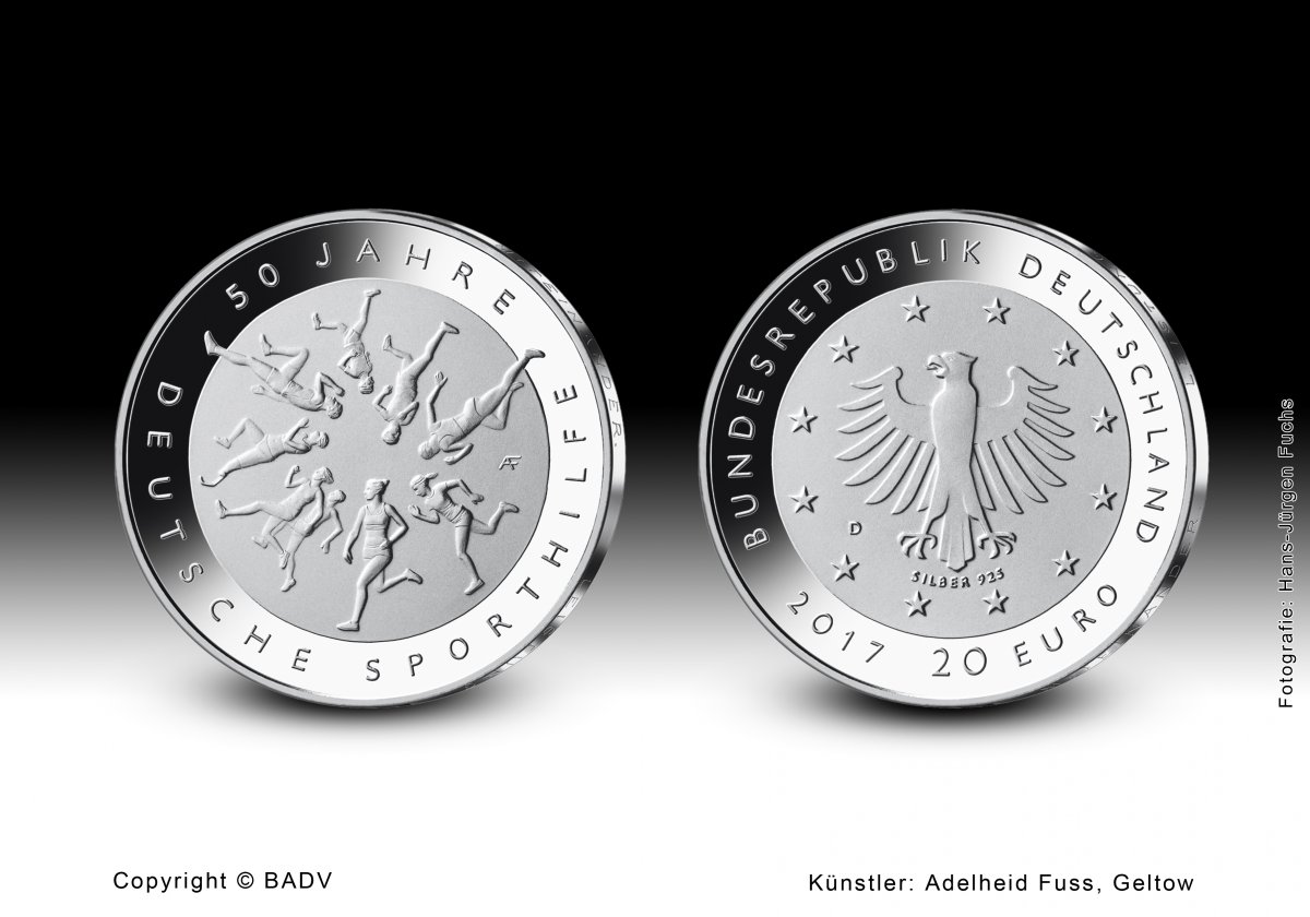 Download 20-Euro-Sammlermünze 2017  "50 Jahre Deutsche Sporthilfe" 