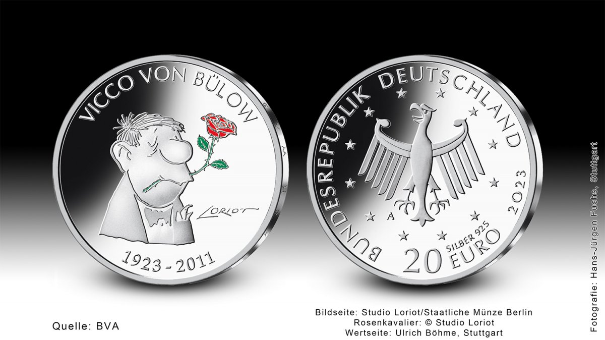 Download 20-Euro-Sammlermünze 2023 "100. Geburtstag Vicco von Bülow" 