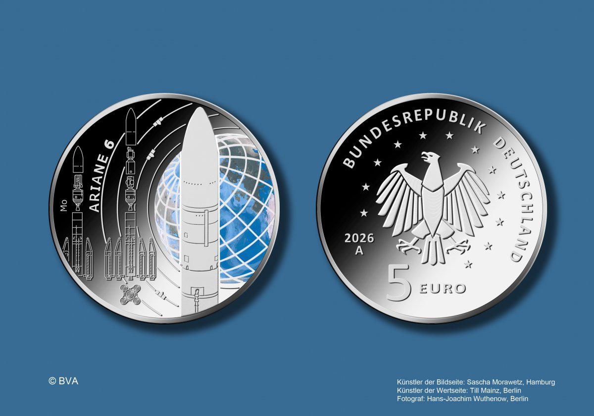 Download 5 euro collector coin 2026 "Ariane 6" 