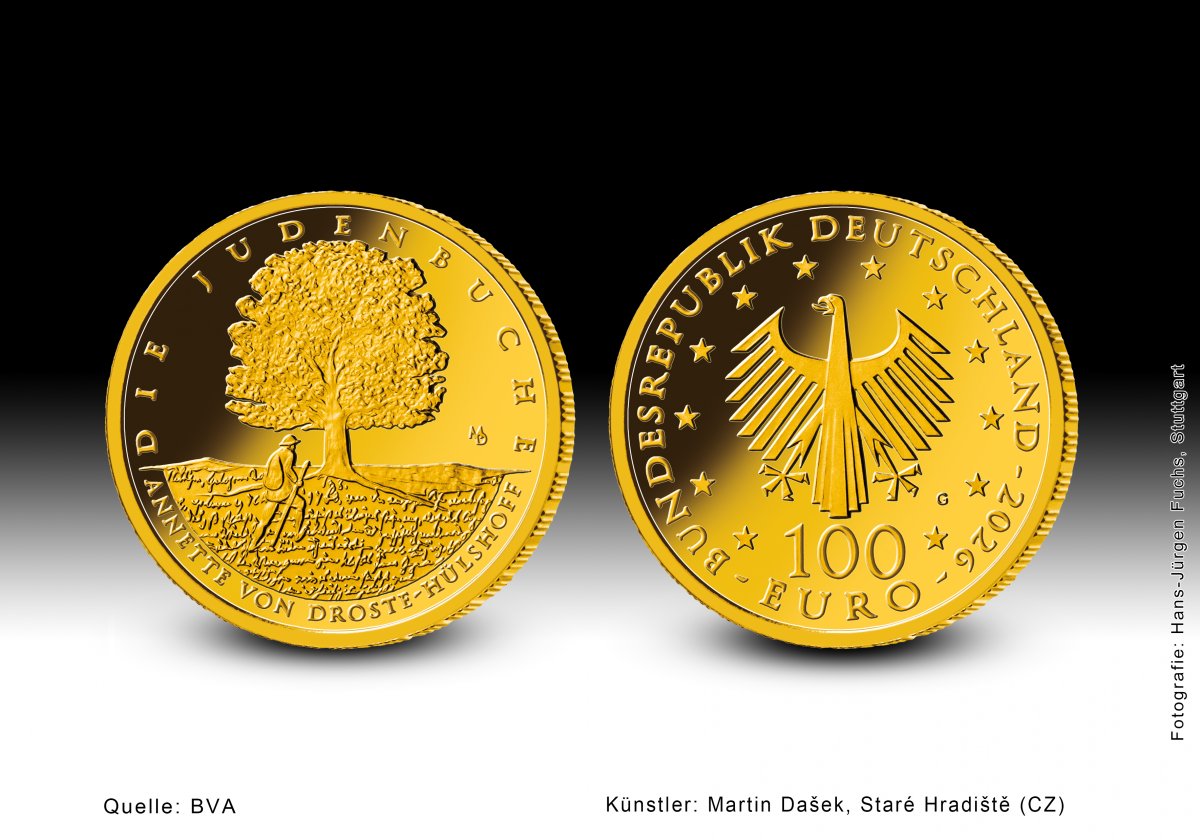 Download-100-Euro-Goldmünze 2026 "Meisterwerke der deutschen Literatur - Judenbuche" 