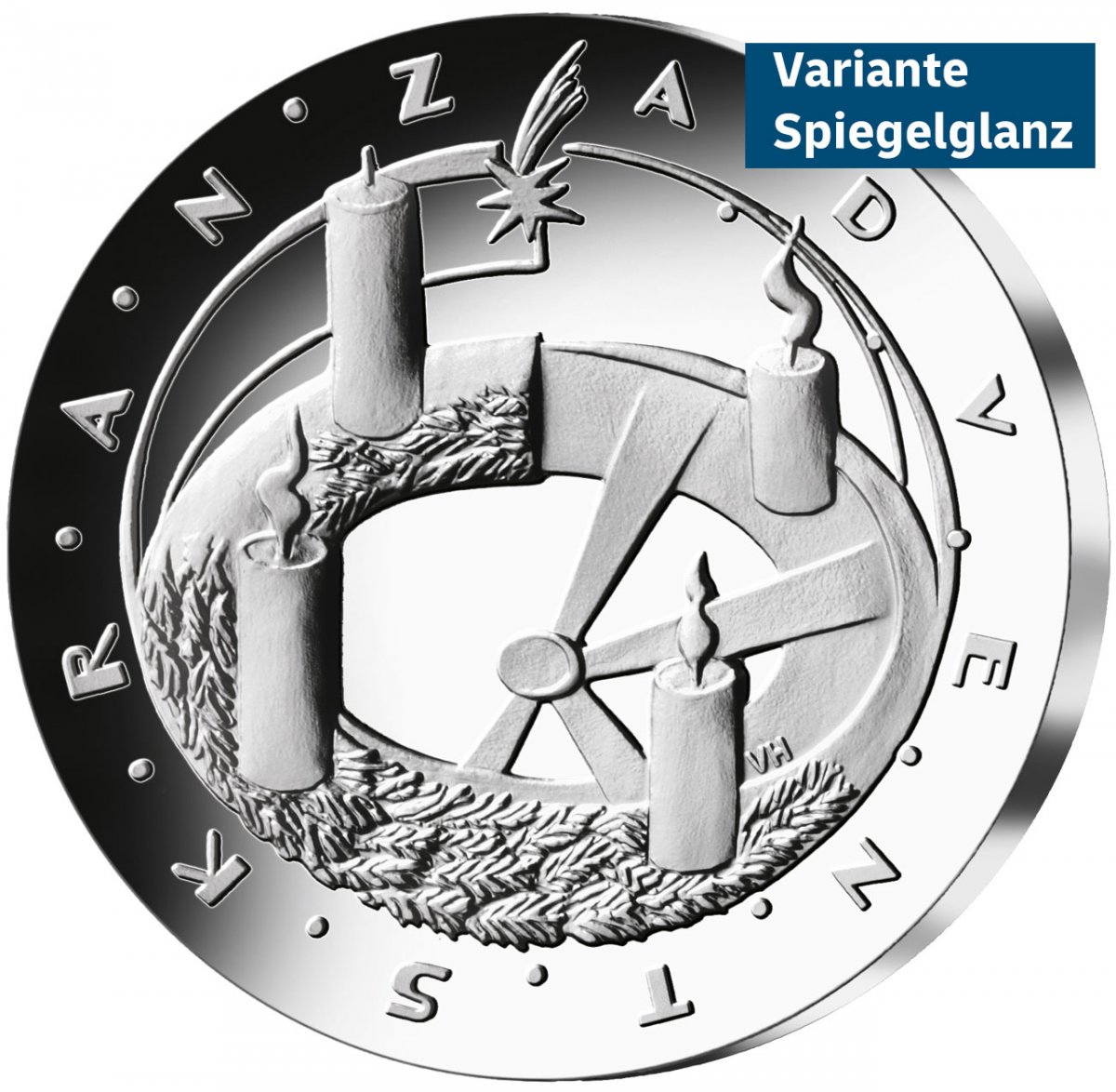 25-Euro-Silbermünze 2024 "Weihnachten - Adventskranz"                                                