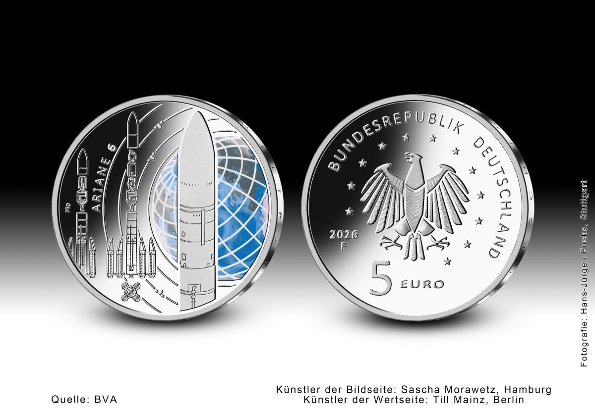 Download 5 euro collector coin 2026 "Ariane 6" 