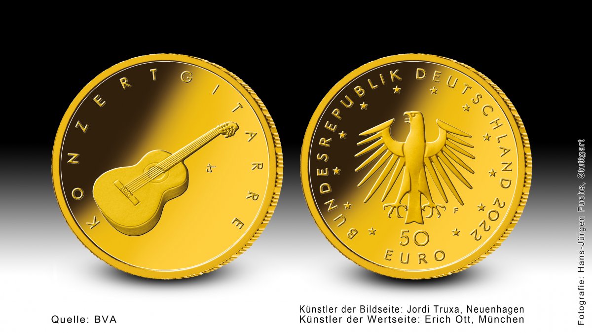 Download-50-Euro-Goldmünze 2022 "Konzertgitarre" 