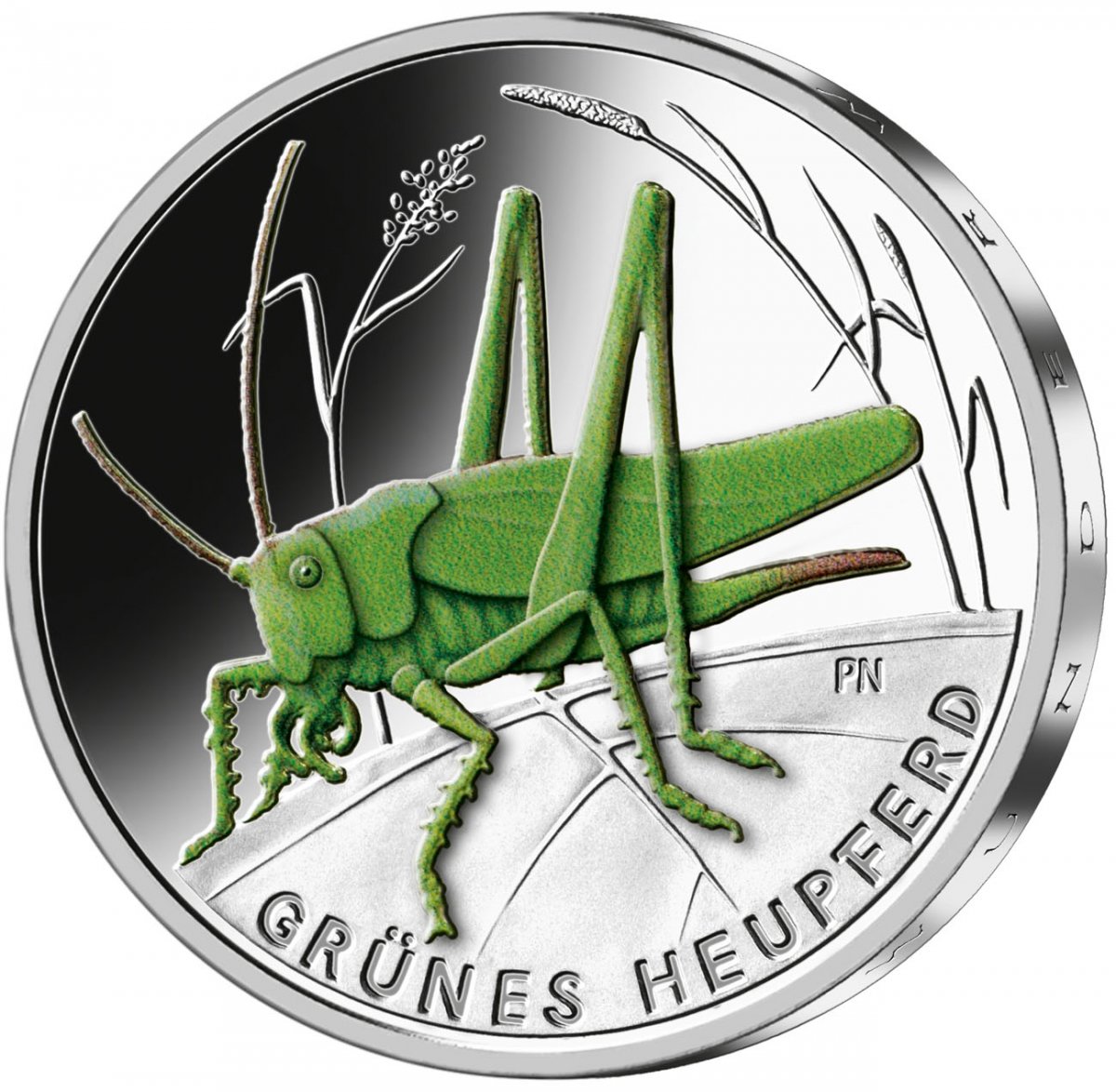 5-Euro-Farbdruckmünze 2024 "Grünes Heupferd"                                                         