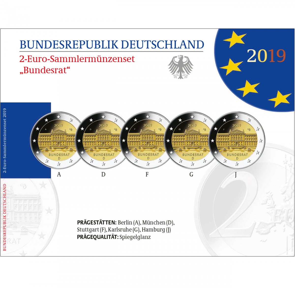 2 euro special set 2019 "Bundesrat" 