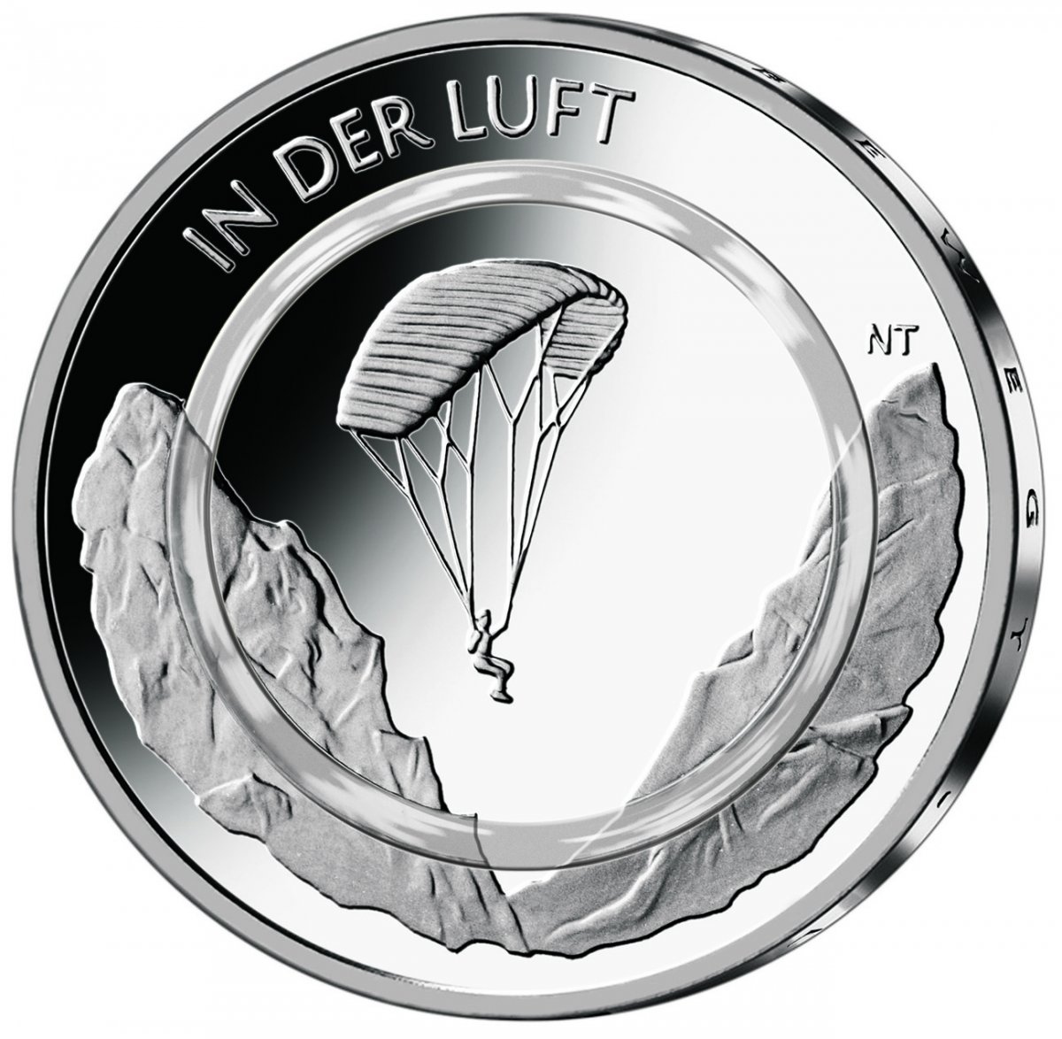 10 euro polymer ring collector coin 2019 "In der Luft" 