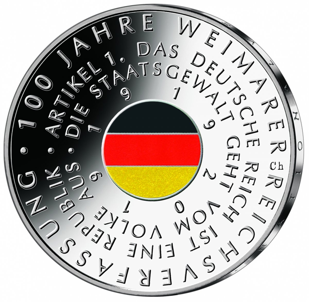 20-Euro-Silbermünze 2019 "100 Jahre Weimarer Reichsverfassung"                                       