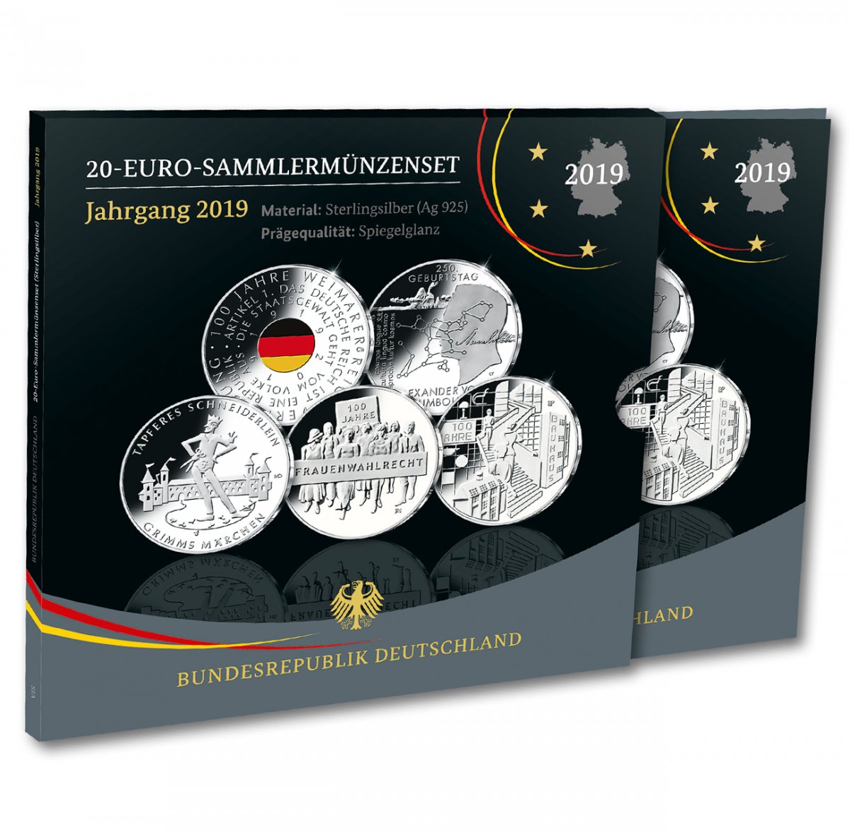 20-Euro-Silbermünzenset 2019 Spiegelglanz                                                            