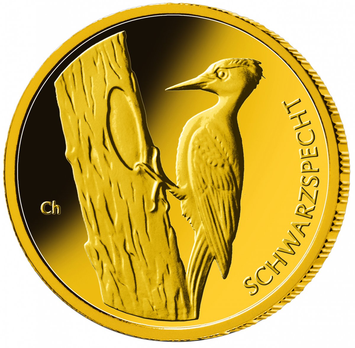 20-Euro-Goldmünze 2021 "Heimische Vögel - Schwarzspecht"                                             