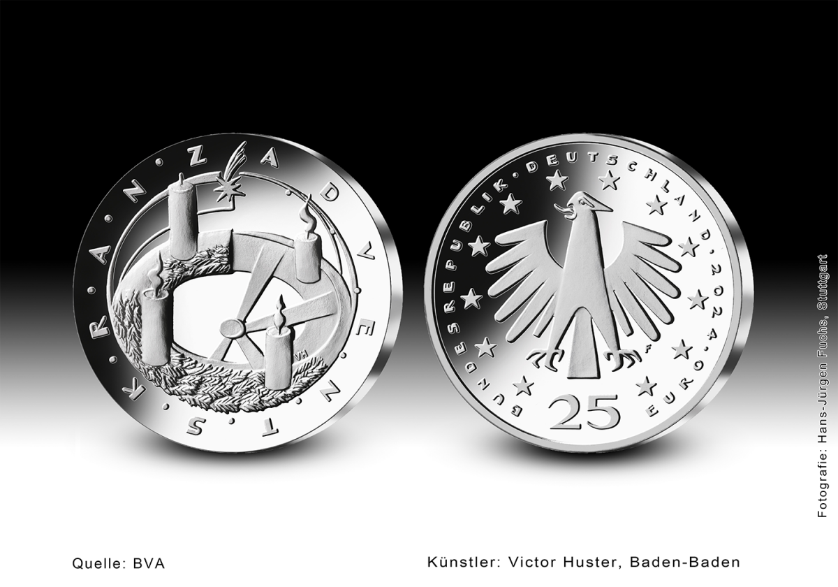 Download 2 5euro collector coin 2024 "Weihnachten - Adventskranz" 