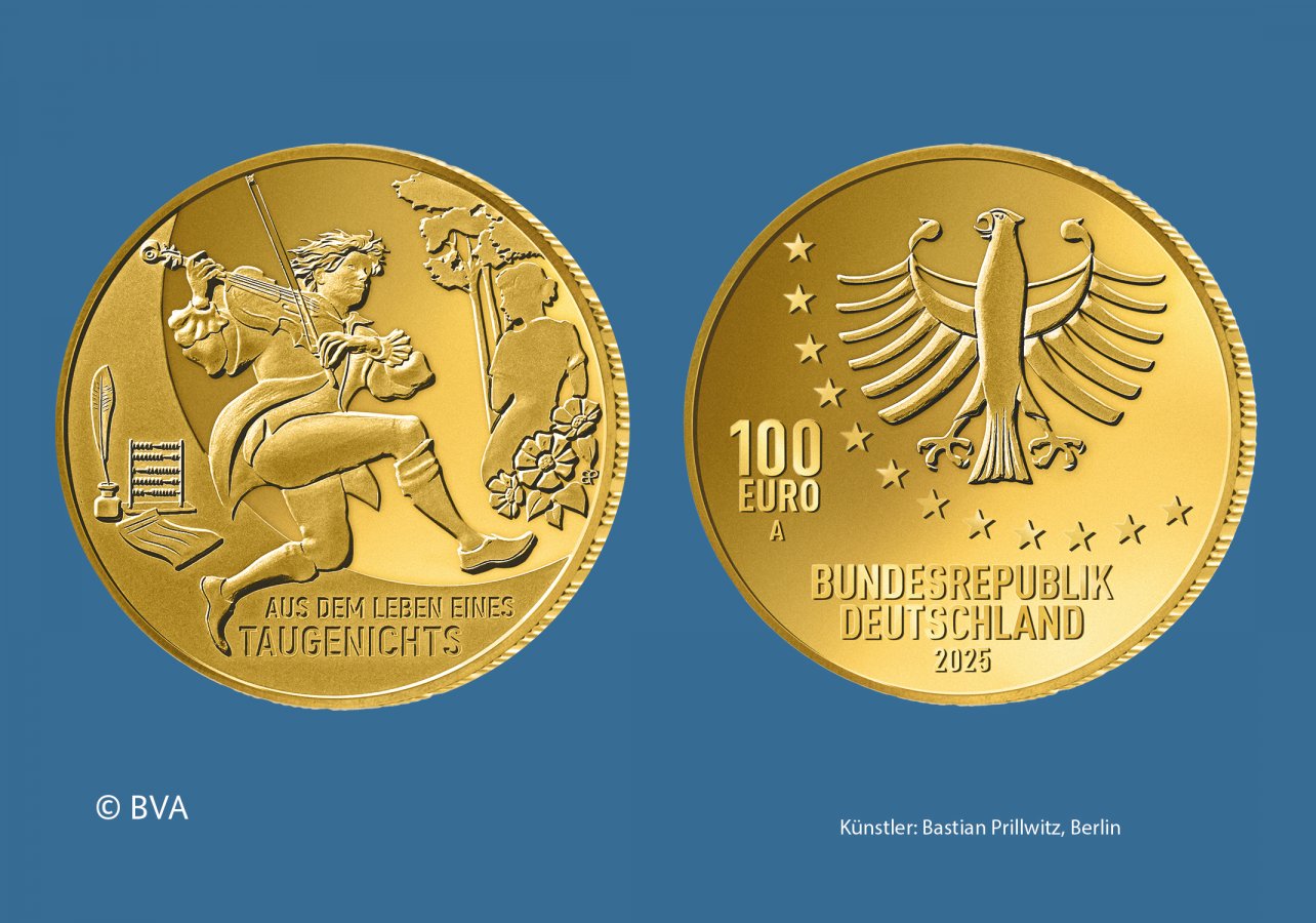 Download 100 euro goldcoin 2025 "Meisterwerke der deutschen Literatur - Aus dem Leben eines Taugenichts" 