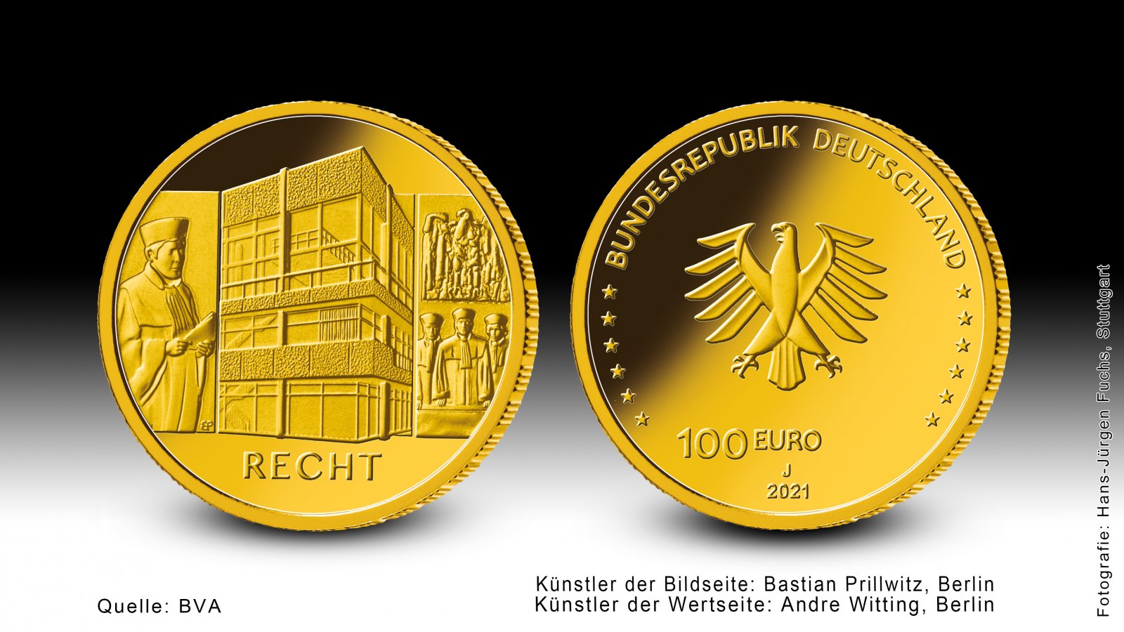 Download 100 euro gold coin 2021 "Säulen der Demokratie - Recht" 