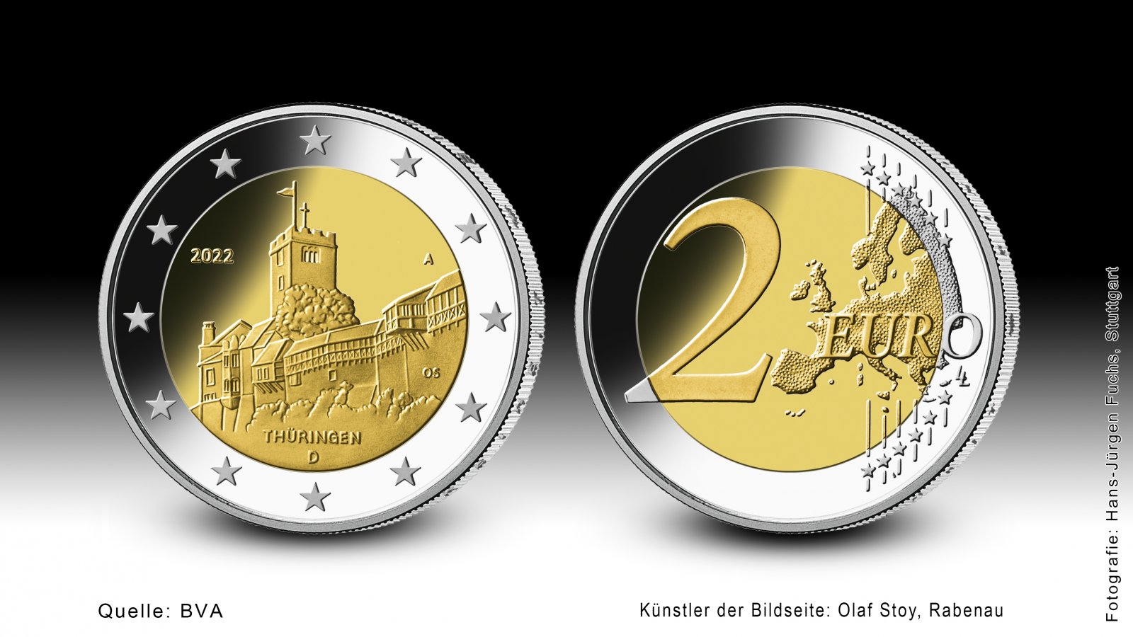 Download 2 euro commemorative coin 2022 "Bundesländer - Thüringen - Wartburg Eisenach" 