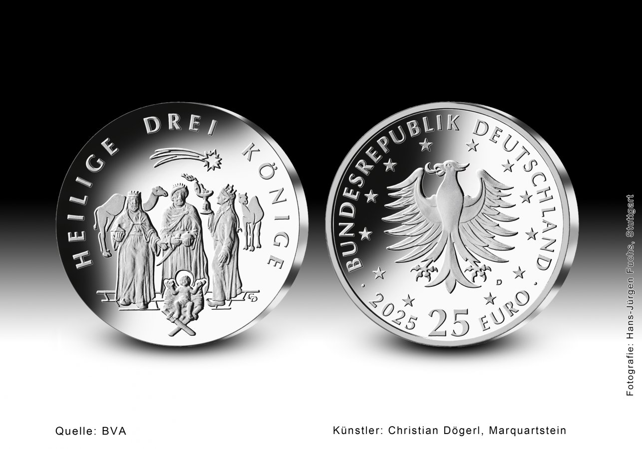Download 25-Euro-Sammlermünze 2025 "Weihnachten - Heilige Drei Könige" 