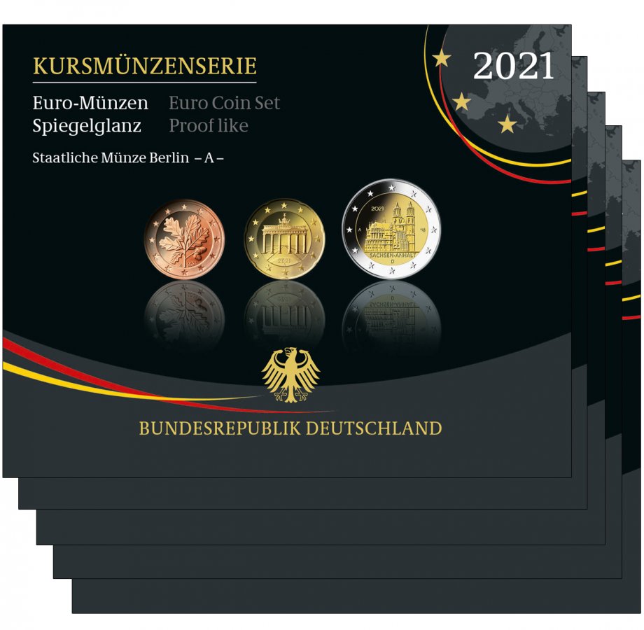 Kursmünzenserie Sammlermünzen-Set 2021 Spiegelglanz (A - J)                                          Spiegelglanz