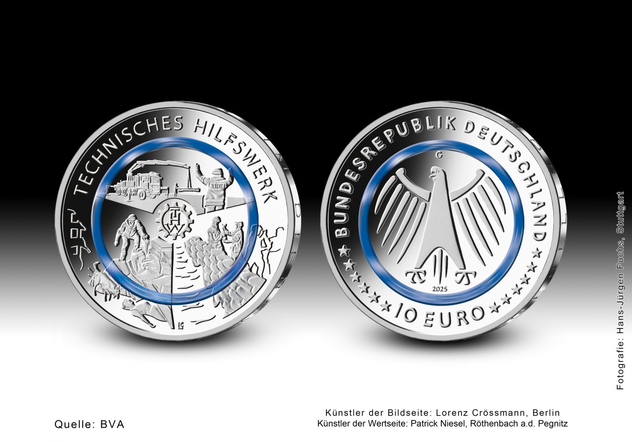 Download 10 euro collector coin 2025 "THW" 