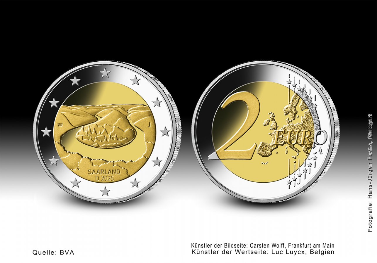 Download 2 euro collector coin 2025 "Bundesländer - Saarland (Saarschleife)" 