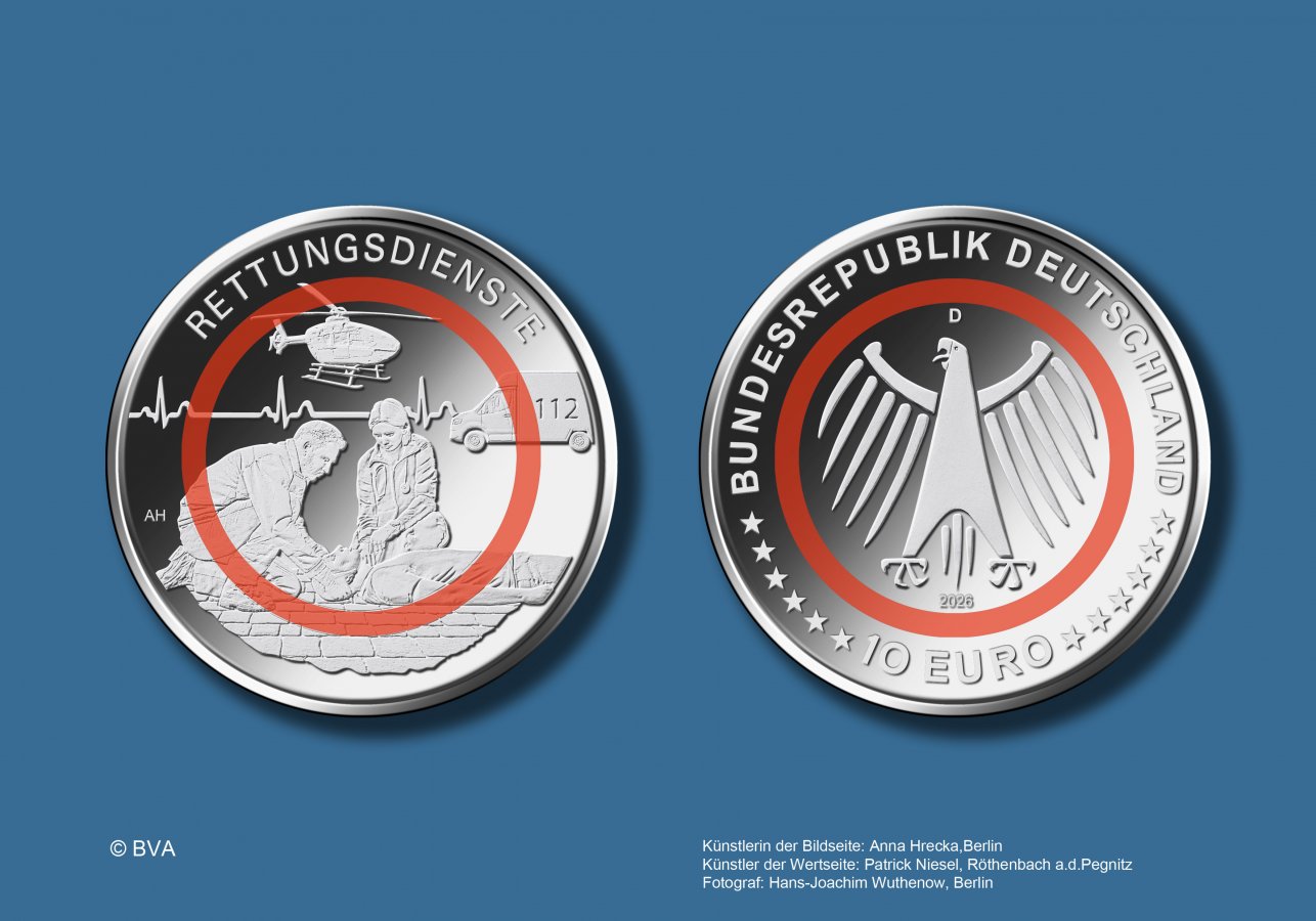 Download 10 euro collector coin 2026 "Rettungsdienste" 