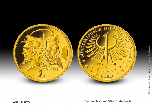 Download 100 euro gold coin 2023 "Meisterwerke der deutschen Literatur - Faust" 