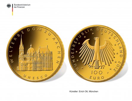 Download 100-Euro-Goldmünze 2012 "UNESCO Welterbe – Dom zu Aachen" 