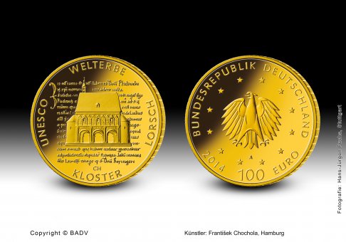 Download 100-Euro-Goldmünze 2014 "UNESCO Welterbe –Kloster Lorsch" 