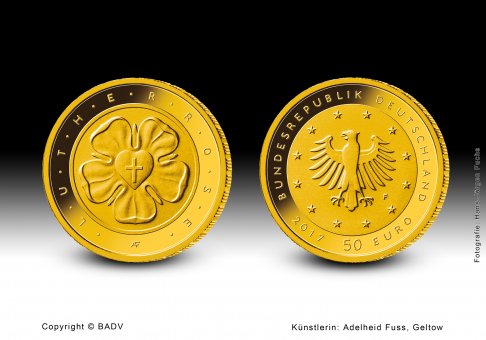 Download 50 euro gold coin 2017 "Lutherrose" 