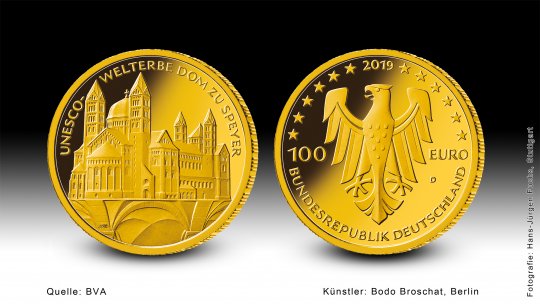 Download 100-Euro-Goldmünze 2019 "UNESCO Welterbe - Dom zu Speyer" 