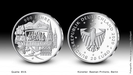 Download 20-Euro-Sammlermünze 2020 "900 Jahre Freiburg" 