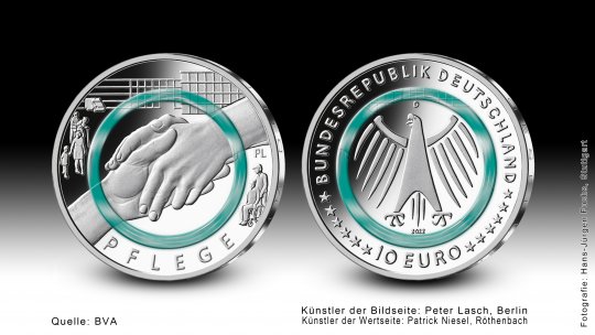 Download 10-Euro-Sammlermünze 2022 "Pflege" 